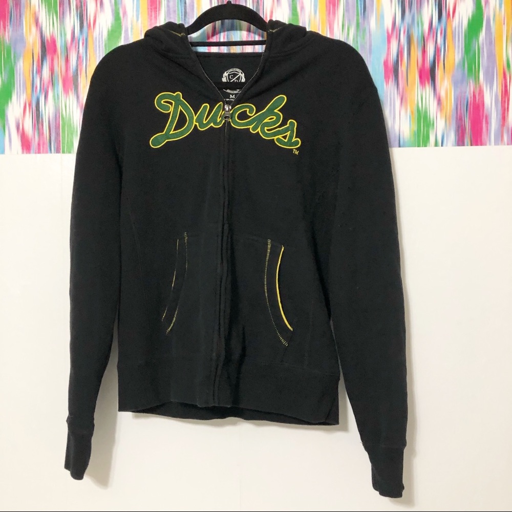 Oregon Ducks black zip up hoodie